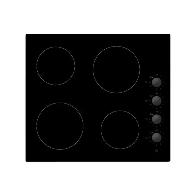 Statesman CHZ460D 4 Zone Ceramic Hob With Dial Control Black Glass