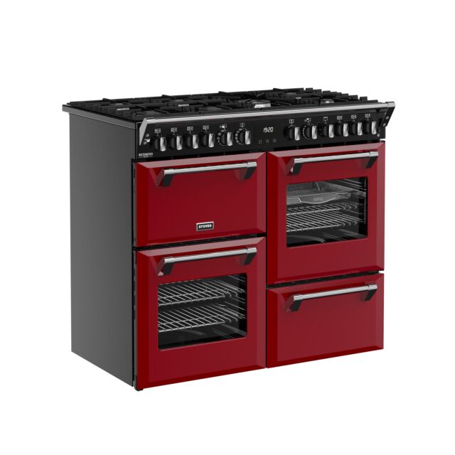Stoves 444412020 Dx Rca Rich 100Df 100Cm Dual Fuel Range Cooker, Garnet Red, A Rated