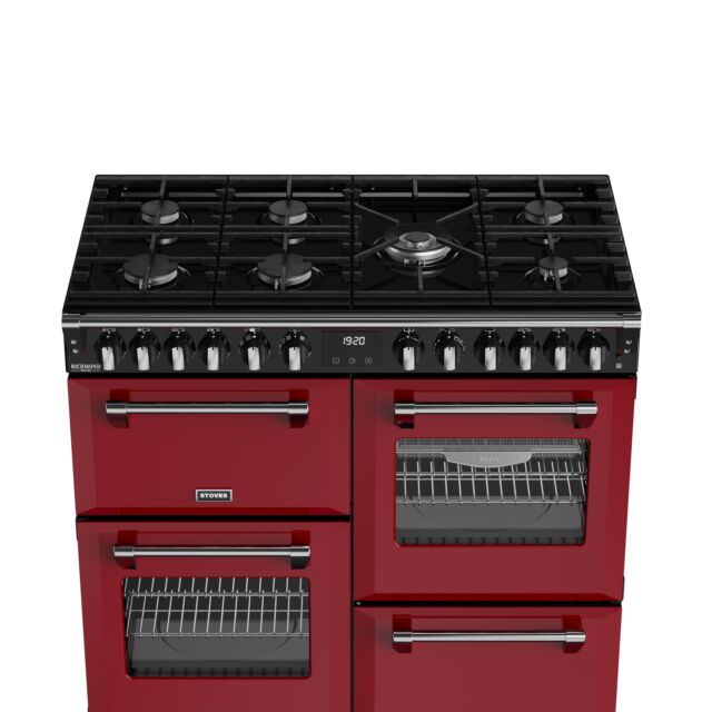 Stoves 444412020 Dx Rca Rich 100Df 100Cm Dual Fuel Range Cooker, Garnet Red, A Rated