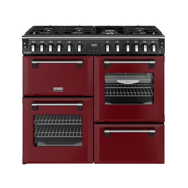 Stoves 444412020 Dx Rca Rich 100Df 100Cm Dual Fuel Range Cooker, Garnet Red, A Rated
