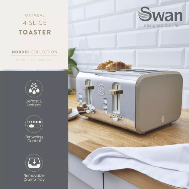 Swan ST14620OAT 4 Slice Nordic Style Toaster