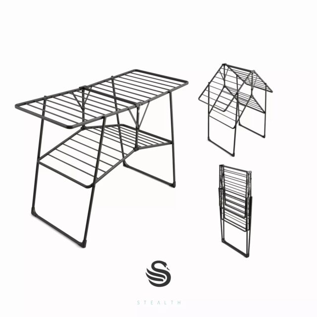Swan SWLC1000BLKN Stealth Easy-Close Collapsible Clothes Airer