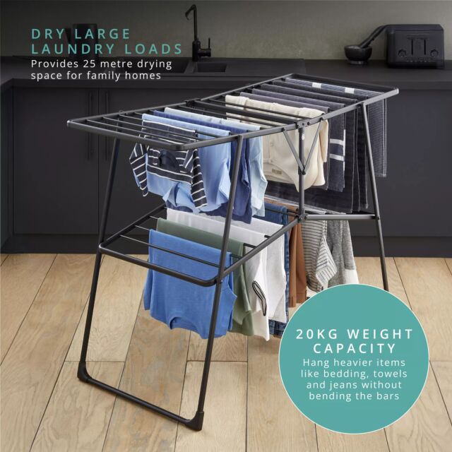Swan SWLC1000BLKN Stealth Easy-Close Collapsible Clothes Airer