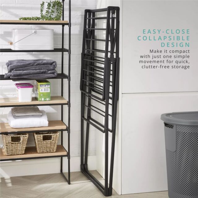 Swan SWLC1000BLKN Stealth Easy-Close Collapsible Clothes Airer