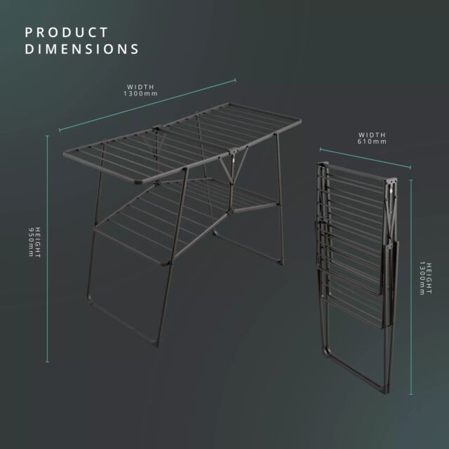 Swan SWLC1000BLKN Stealth Easy-Close Collapsible Clothes Airer