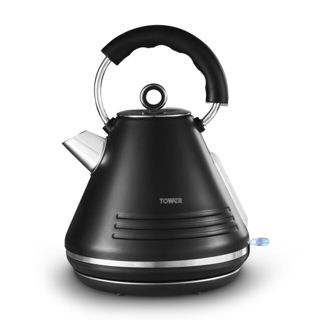 Tower T10074BLK Ash 1.7L Pyramid Kettle Black