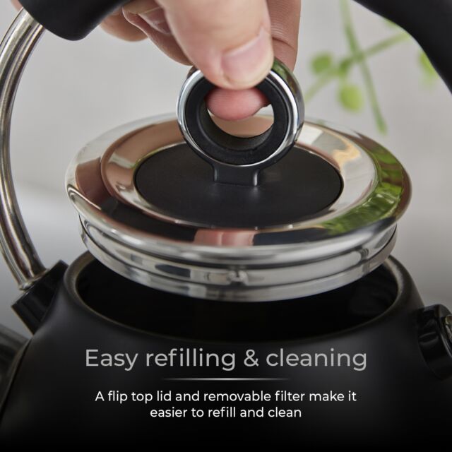 Tower T10074BLK Ash 1.7L Pyramid Kettle Black