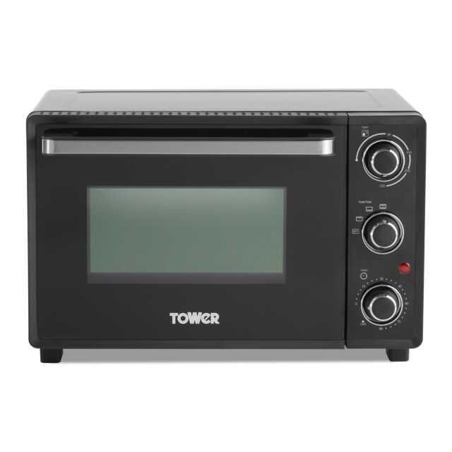 Tower T14043 23L Mini Oven Black With Silver Accents 
