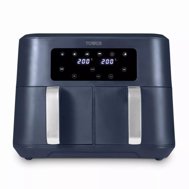 Tower T17137MNB Vortx 8.5L Dual Basket Air Fryer Midnight Blue
