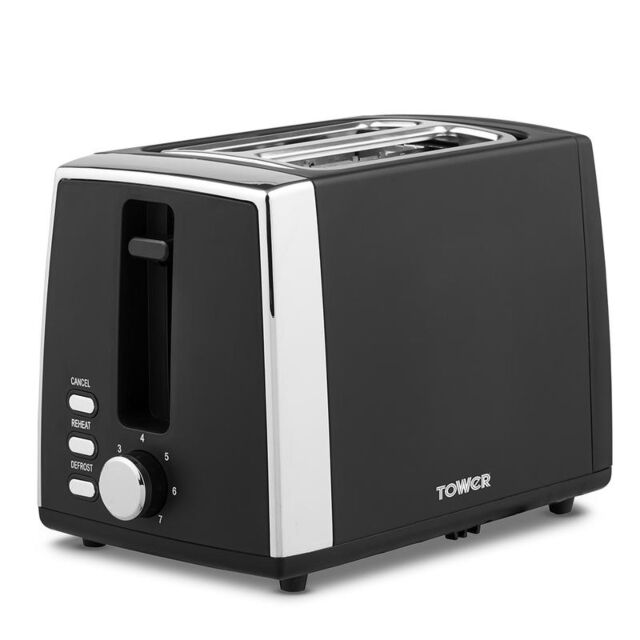Tower T20072BLKBF Ash 2 Slice Toaster Black