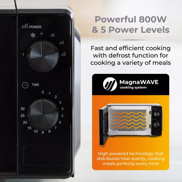 Tower T24044BLK 20 Litre 800W Manual Microwave Black