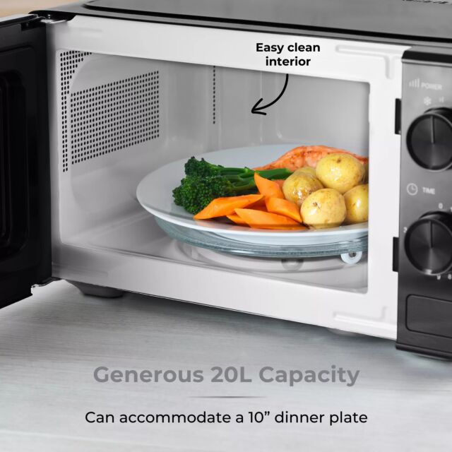 Tower T24044BLK 20 Litre 800W Manual Microwave Black