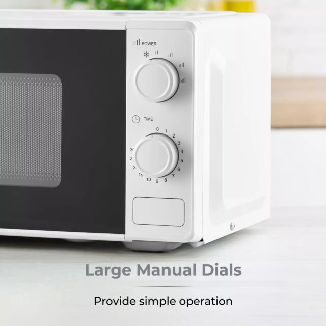Tower T24044WHT 20 Litre 800W Manual Microwave White