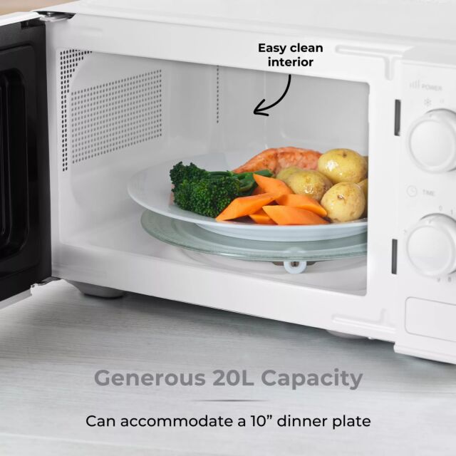 Tower T24044WHT 20 Litre 800W Manual Microwave White