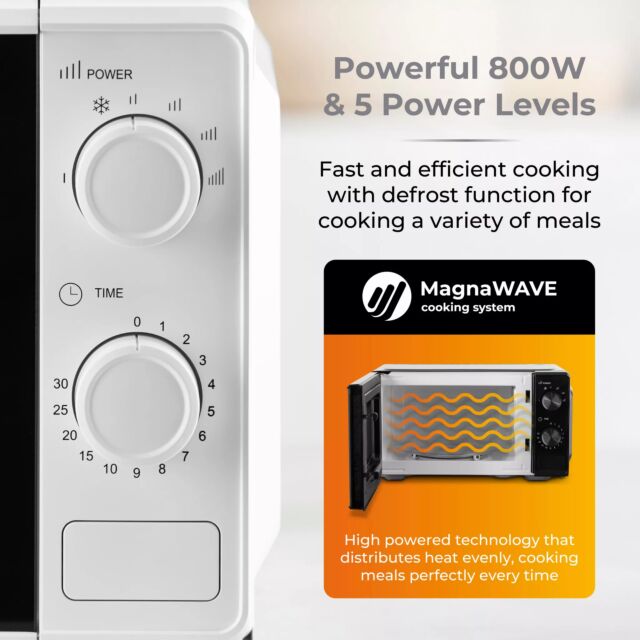 Tower T24044WHT 20 Litre 800W Manual Microwave White
