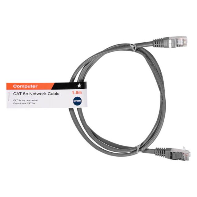 Vivanco 20237 PS B/CK P/STICK CAT5 CABLE 1M