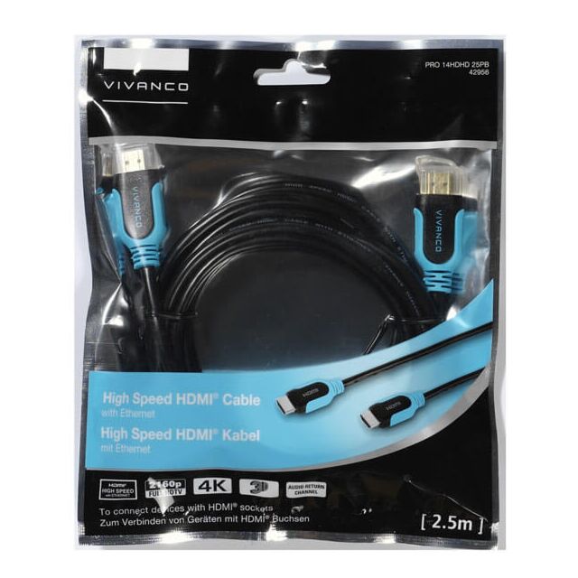 Vivanco 42956 High Speed Hdmi® Cable With Ethernet, 2,5M