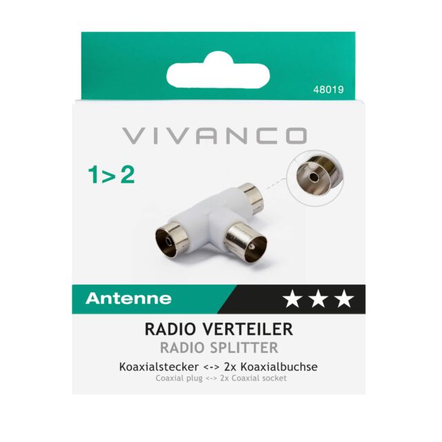 Vivanco 48019 Two Way Splitter