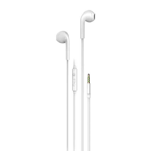 Vivanco 61741 Stero Earphones Tangle Free Cable / Microphone With Volume Control 