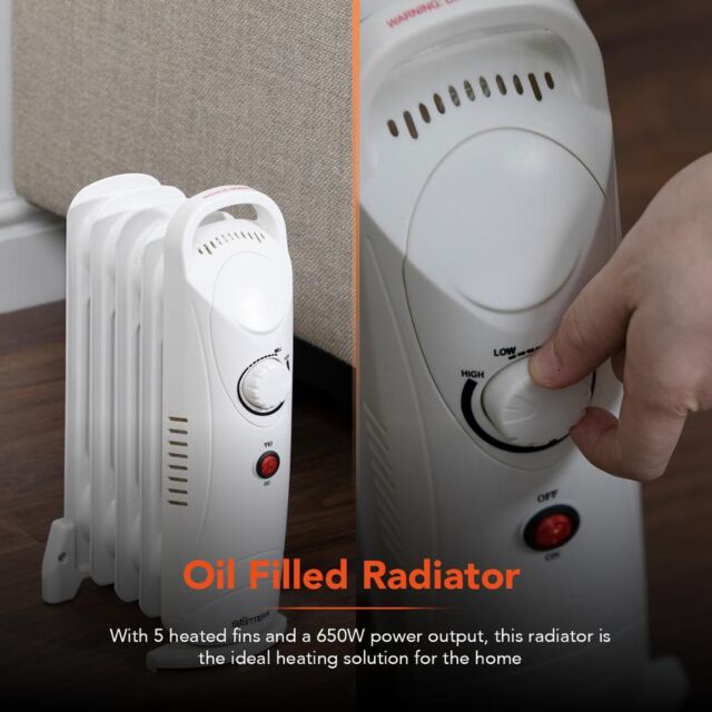 Warmlite WL43002YW 650W Oil Filled Radiator White