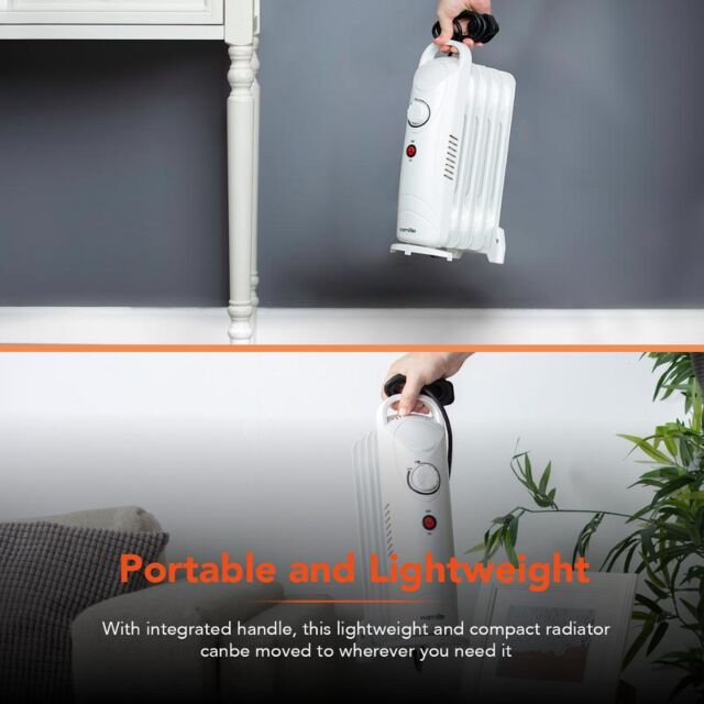 Warmlite WL43002YW 650W Oil Filled Radiator White