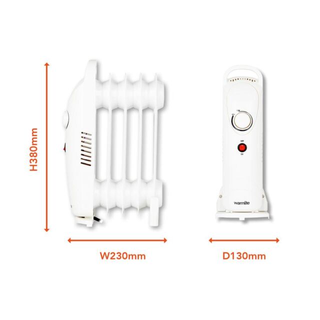 Warmlite WL43002YW 650W Oil Filled Radiator White