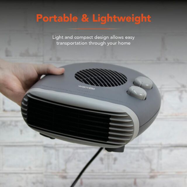 Warmlite WL44004DT 2000W Flat Fan Heater Dark Titanium