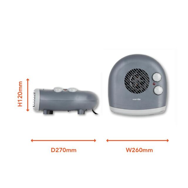 Warmlite WL44004DT 2000W Flat Fan Heater Dark Titanium