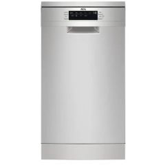 Aeg FFB73527ZM Glasscare Slimline Dishwasher - Grey With Sliding Door Fixing Kit - D Rated