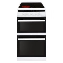 Amica AFC5550WH 50Cm White Electric Double Oven Ceramic Cooker