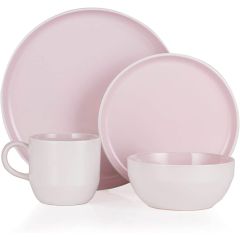 Barbary + Oak BO867004PNK Oslo 16 Piece Dinnerware Set Pink