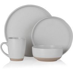 Barbary + Oak BO867007WHT Avena 16 Piece Dinnerware Set White