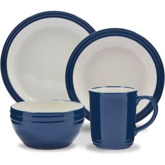 Barbary + Oak BO867011BLU Foundry 16 Piece Dinnerware Set Blue