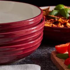 Barbary + Oak BO867012RED Foundry 4 Piece Pasta Bowl Set Red