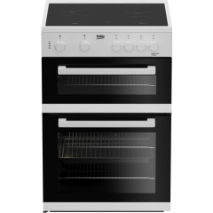 Beko ETC611W 60Cm Twin Cavity Electric Cooker With Ceramic Hob - White