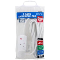 Elpine 30108C 5 Mtr 2 Gang 13 Amp Extention Lead With Neon Light