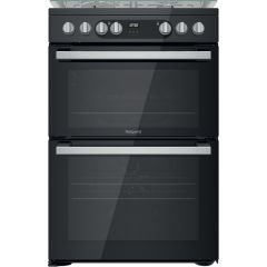 Hotpoint HDM67G9C2CSB 60Cm Dual Fuel Double Cooker, Multiflow, Digital Display, Catalytic Main And T