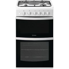 Indesit ID5G00KMW Twin Cavity 50Cm Wide Gas Cooker White