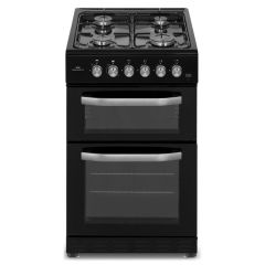 New World NWMID53GB 50Cm Black Twin Cavity Gas Cooker