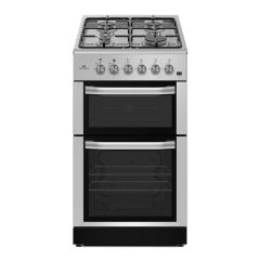 New World NWMID53GS 50Cm Silver Twin Cavity Gas Cooker