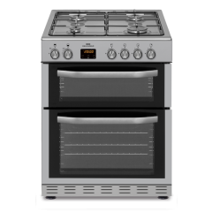 New World NWMID63GS 60Cm Silver Twin Cavity Gas Cooker