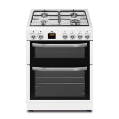 New World NWMID63GW 60Cm White Twin Cavity Gas Cooker