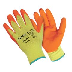 Olympic Fixing 251-400-150 General Purpose Gloves In Yellow, Orange And Blue. Size 8/M.