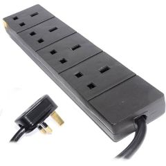Pro-Elec PELB1521 2 Mtr 4 Gang 13 Amp Ext Lead Black