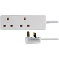 Pro-Elec PELB1914 3 Mtr 2 Gang 13 Amp Extension Lead White