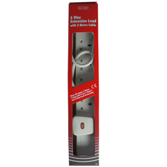 Red/Grey C63 6 Way 2 Metre Extension