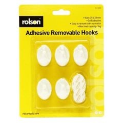Rolson 61320-H1 Adheive Removable Hooks 35X 25Mm