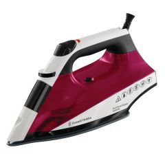 Russell Hobbs 22520 2400W Auto Steam Non Stick Soleplate Iron White/Pink