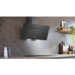 Siemens LC85KDK60B Wall-Mounted Cooker Hood, 80 Cm, Clear Glass Black Printed, Black