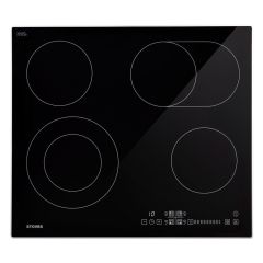 Stoves SEH602SCTC BLK 60Cm Built-In Electric Hob With Stainless Steel Surround Offers 4 Ceramic Elem